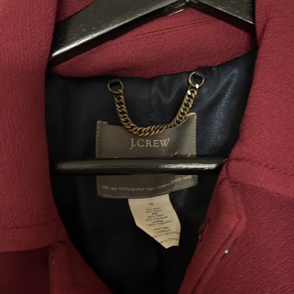 J. Crew Burgundy Red Lady Day Pea Coat Jacket 10 - Picture 10 of 13